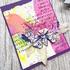 Ranger Dina Wakley MEdia 4.25 x 5.5 Cotton Watercolor Card Panels mdj92353 Colorful Butterfly Card