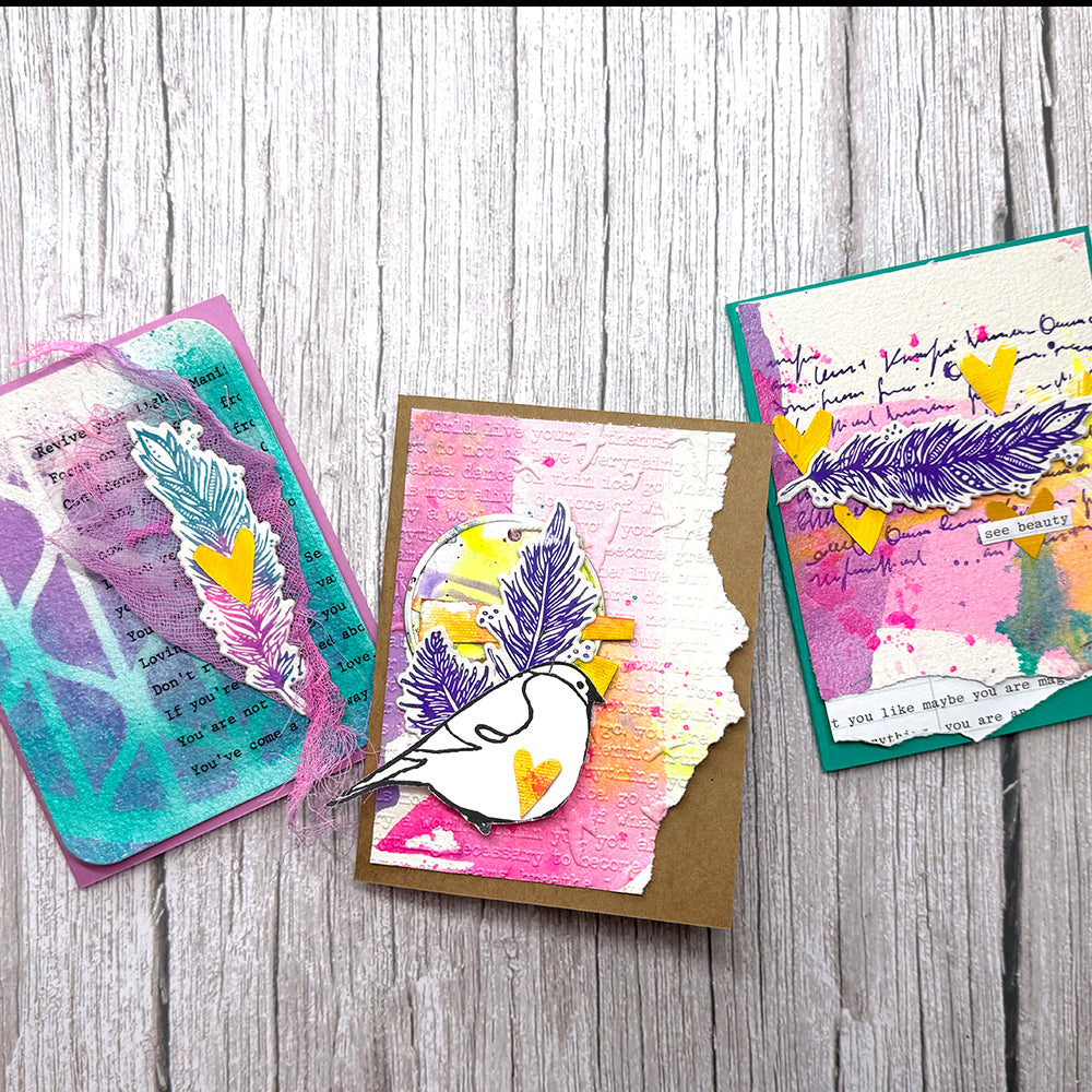 Ranger Dina Wakley MEdia 4.25 x 5.5 Cotton Watercolor Card Panels mdj92353 Colorful Card Series