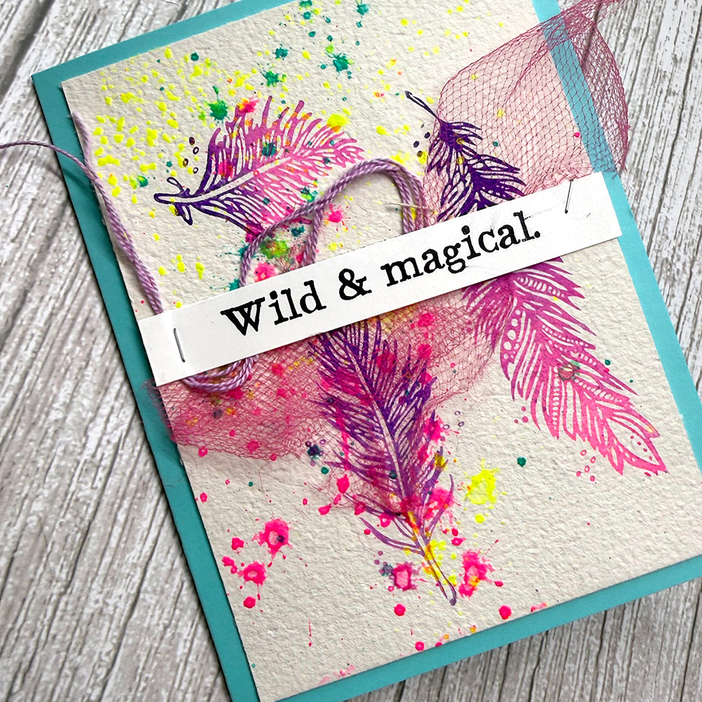 Ranger Dina Wakley MEdia 4.25 x 5.5 Cotton Watercolor Card Panels mdj92353 Wild And Magical Card