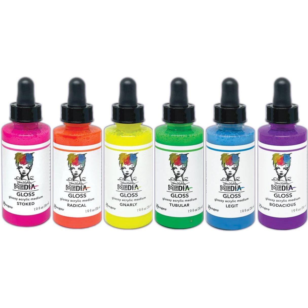 Ranger Dina Wakley MEdia 6 Gloss Dropper Set 1