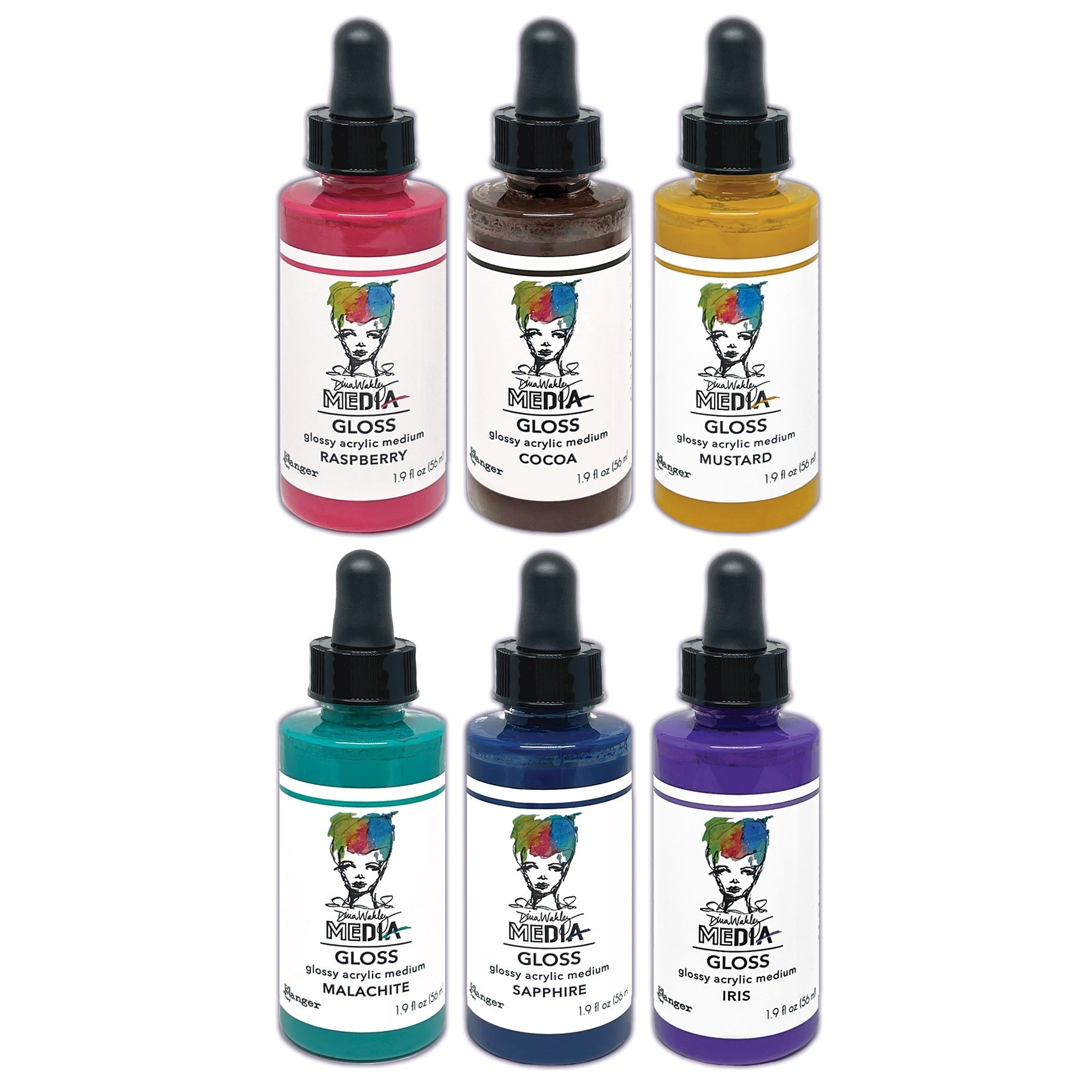Ranger Dina Wakley MEdia 6 Gloss Dropper Set 2