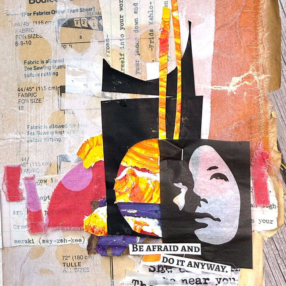 Ranger Dina Wakley MEdia Bold Collage Paper mda85959 Be Afraid And Do It Anyways