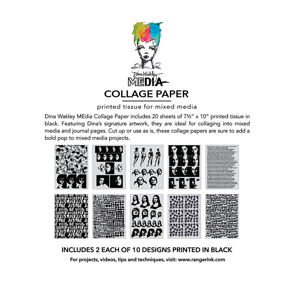 Ranger Dina Wakley MEdia Bold Collage Paper mda85959 Packaging Image