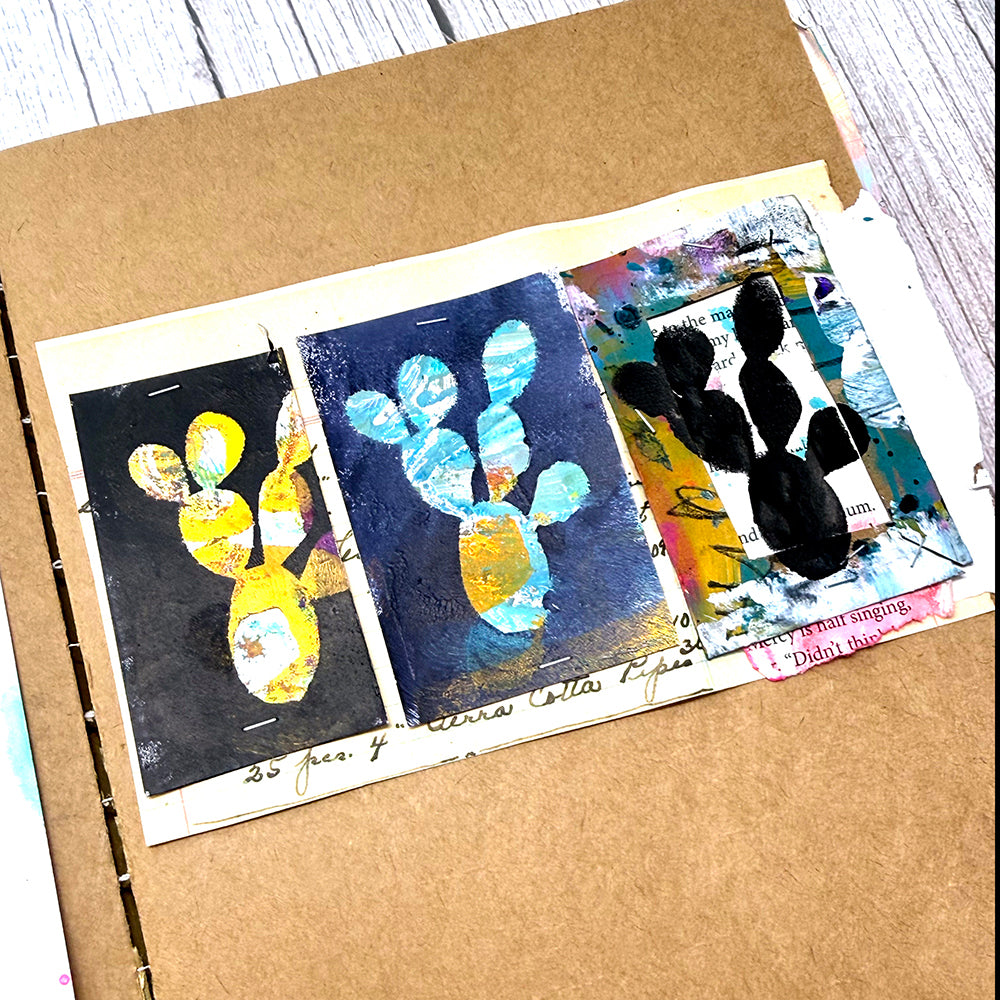 Ranger Dina Wakley MEdia Cactus Masks and Stencils mds87670 Colorful Cacti