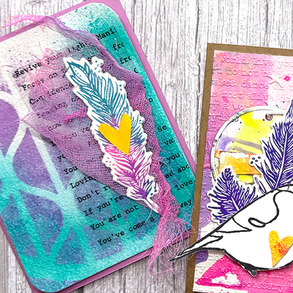 Ranger Dina Wakley MEdia Groovy Coaster Stencil mds84945 Multimedia Layout