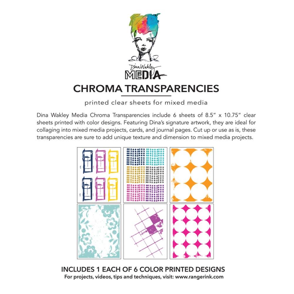 Ranger Dina Wakley MEdia Grunge Specimens Chroma Transparencies mda92728 Back of Package