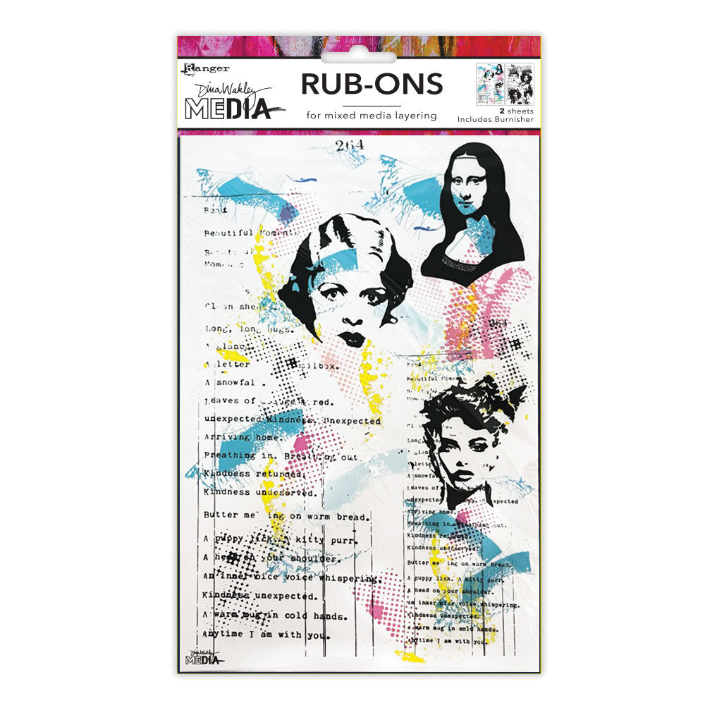 Ranger Dina Wakley MEdia On Their Mind Rub Ons mda88332
