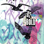Ranger Dina Wakley MEdia Pointy Fence Stencil mds87724 Be Bold Birds Art Journaling Page