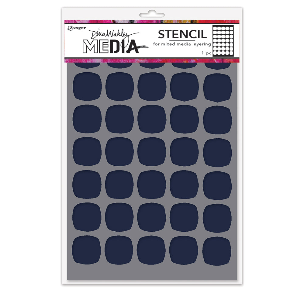 Ranger Dina Wakley MEdia Small Squovals Stencil mds94012