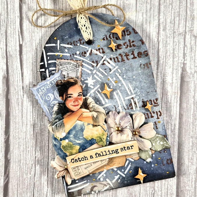 Ranger Dina Wakley MEdia White Gesso MDM41689 Mixed Media Tag | color-code:ALT08