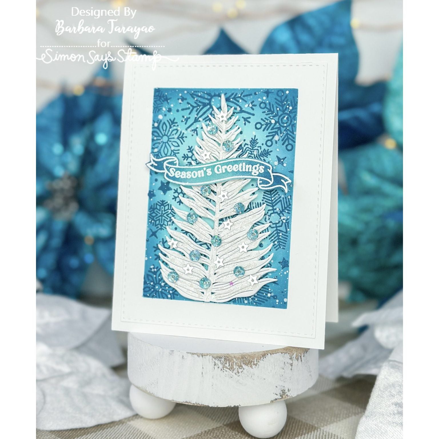 Ranger Dylusions 1oz White Linen Shimmer Paint dyu81494 Season's Greetings Card | color-code:ALT02