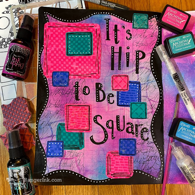 Ranger Dylusions Mini Archival Ink Pads Kit 2 Dyan Reaveley amdk85225 Vibrant Journal Page | color-code:ALT01