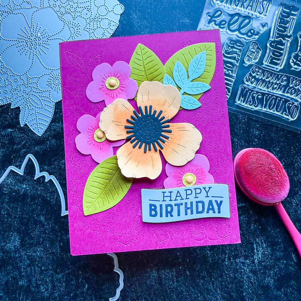 Ranger Dylusions Mini Archival Ink Pads Kit 6 Dyan Reaveley amdk88486 Floral Card | color-code:ALT01