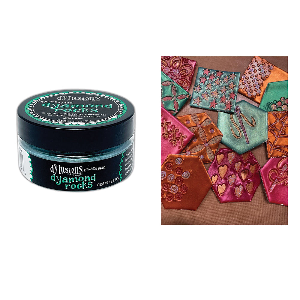 Ranger Dylusions Polished Jade Dyamond Rocks Embossing Powder dym83726 Swatch