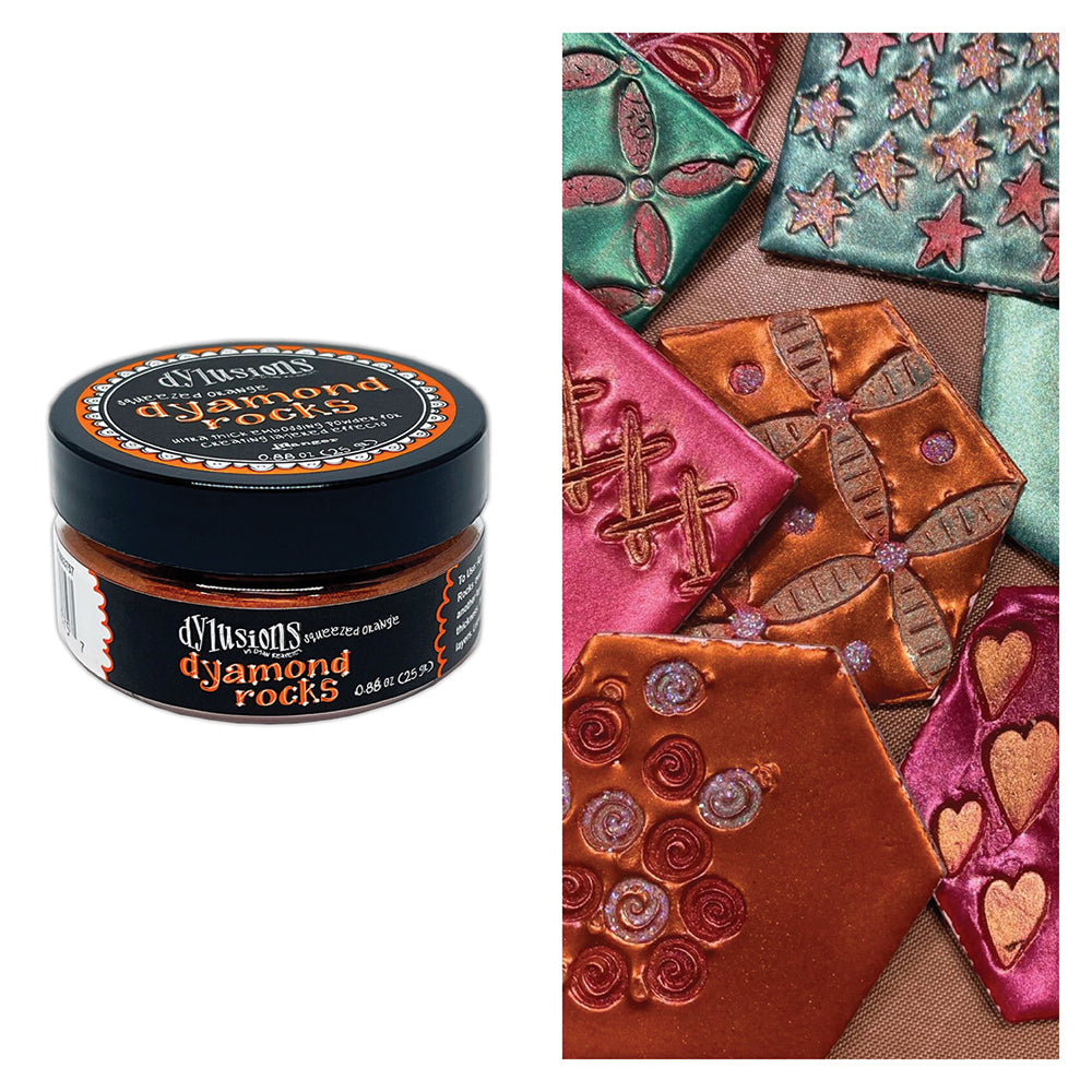 Ranger Dylusions Squeezed Orange Dyamond Rocks Embossing Powder dym83757 Swatch