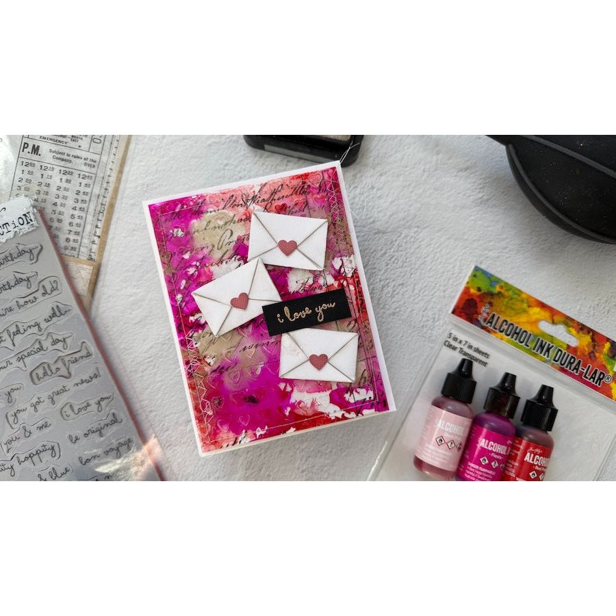 Ranger Embossing Powder Gold EPJ37354 Little Love Notes Card | color-code:ALT02