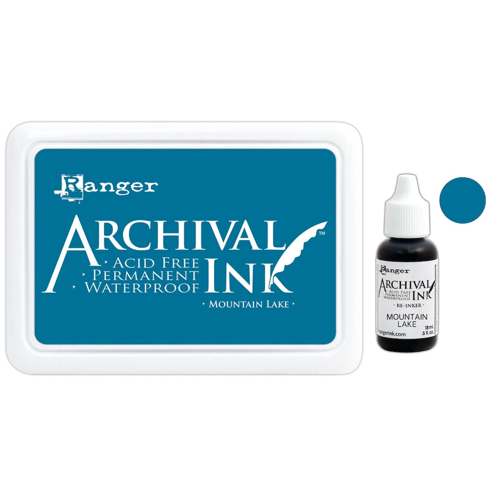 Ranger Mountain Lake Archival Ink Pad And Reinker Bundle