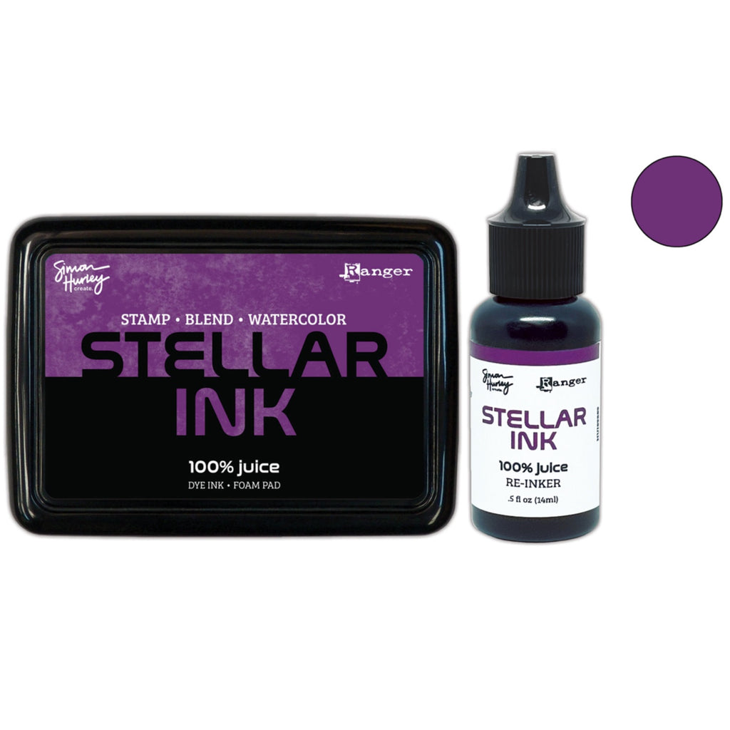 Ranger Simon Hurley 100% Juice Stellar Ink Pad And Reinker Bundle