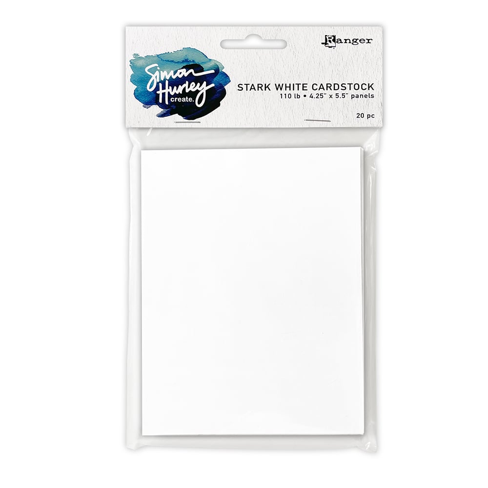 Ranger Simon Hurley 4.25 x 5.5 Stark White Cardstock Panels hua88066