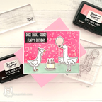 Ranger Simon Hurley Acrylic Stamping Blocks hua76452 Silly Goose Birthday Card | color-code:ALT02