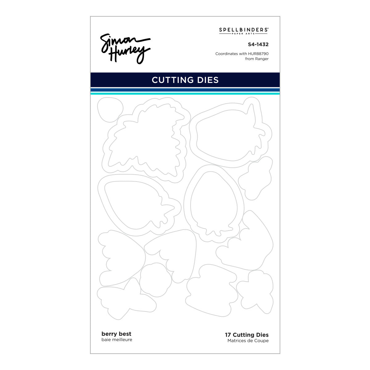 Ranger Simon Hurley Berry Best Clear Stamps And Dies Bundle S4-1432 cutting dies outlined