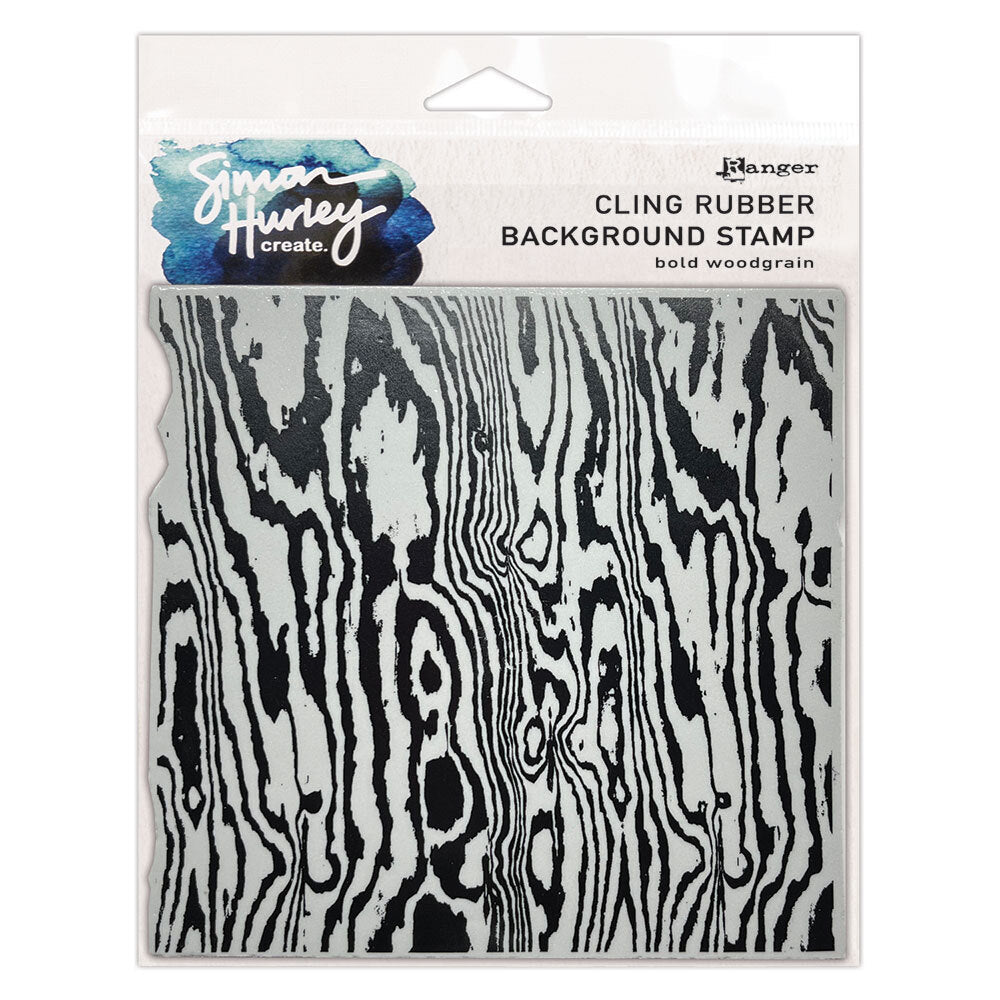 Ranger Simon Hurley Bold Woodgrain Background Cling Stamp hur87915