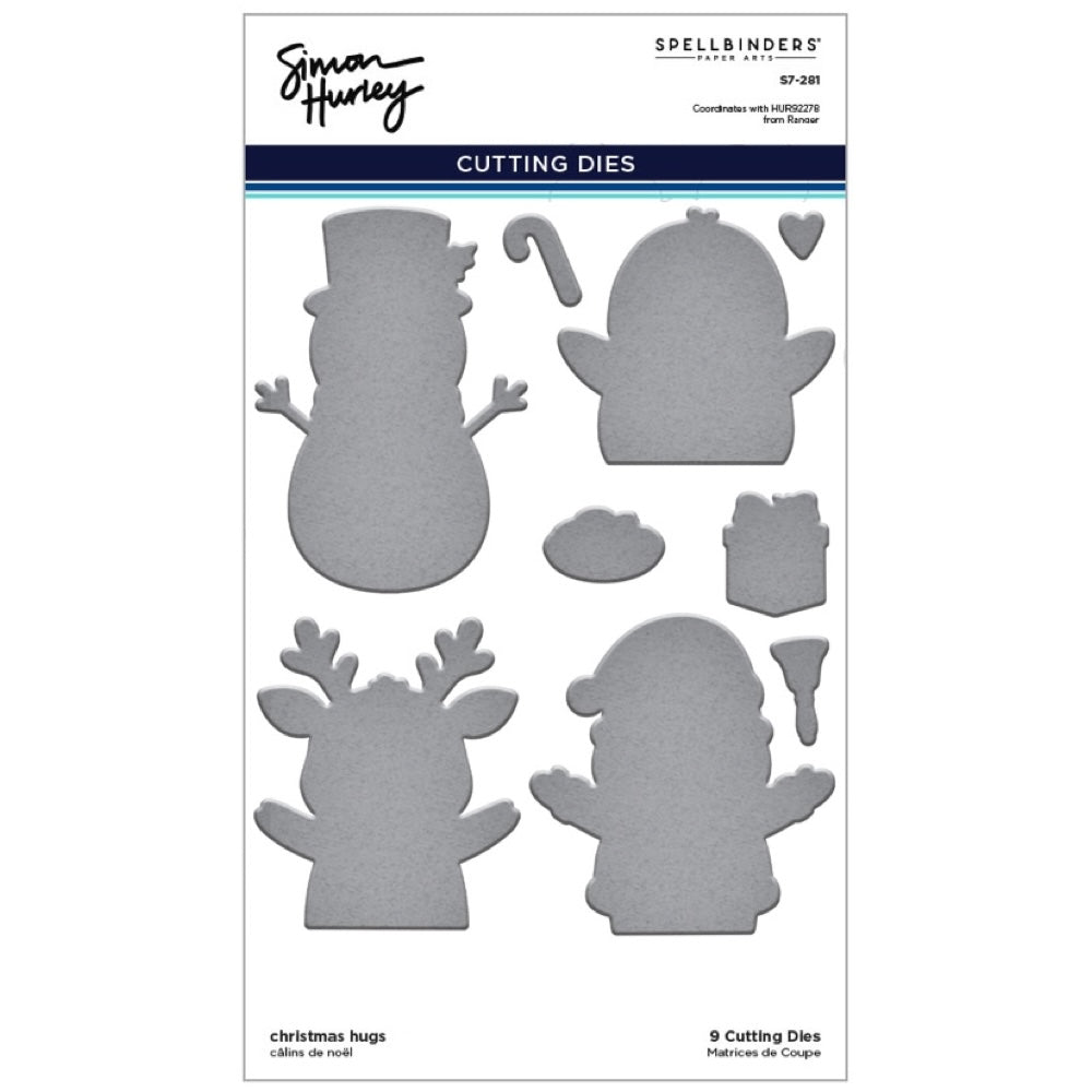 Ranger Simon Hurley Christmas Hugs Clear Stamps And Dies Bundle s7281