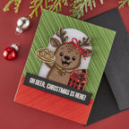 Ranger Simon Hurley Christmas Hugs Clear Stamps hur92278 Reindeer Card
