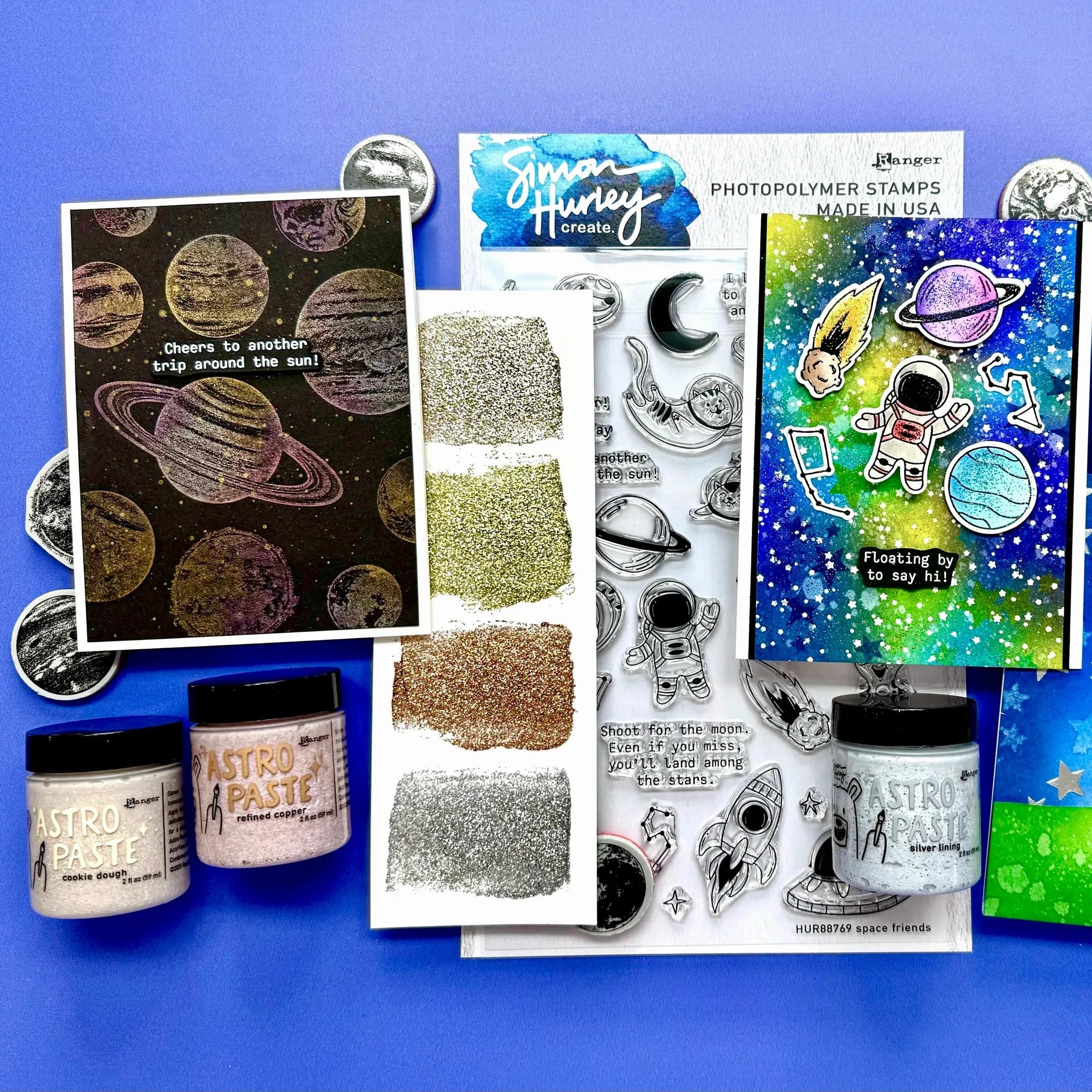 Ranger Simon Hurley Classic Metallics Astro Paste Bundle Space Themed Cards | color-code:ALT01