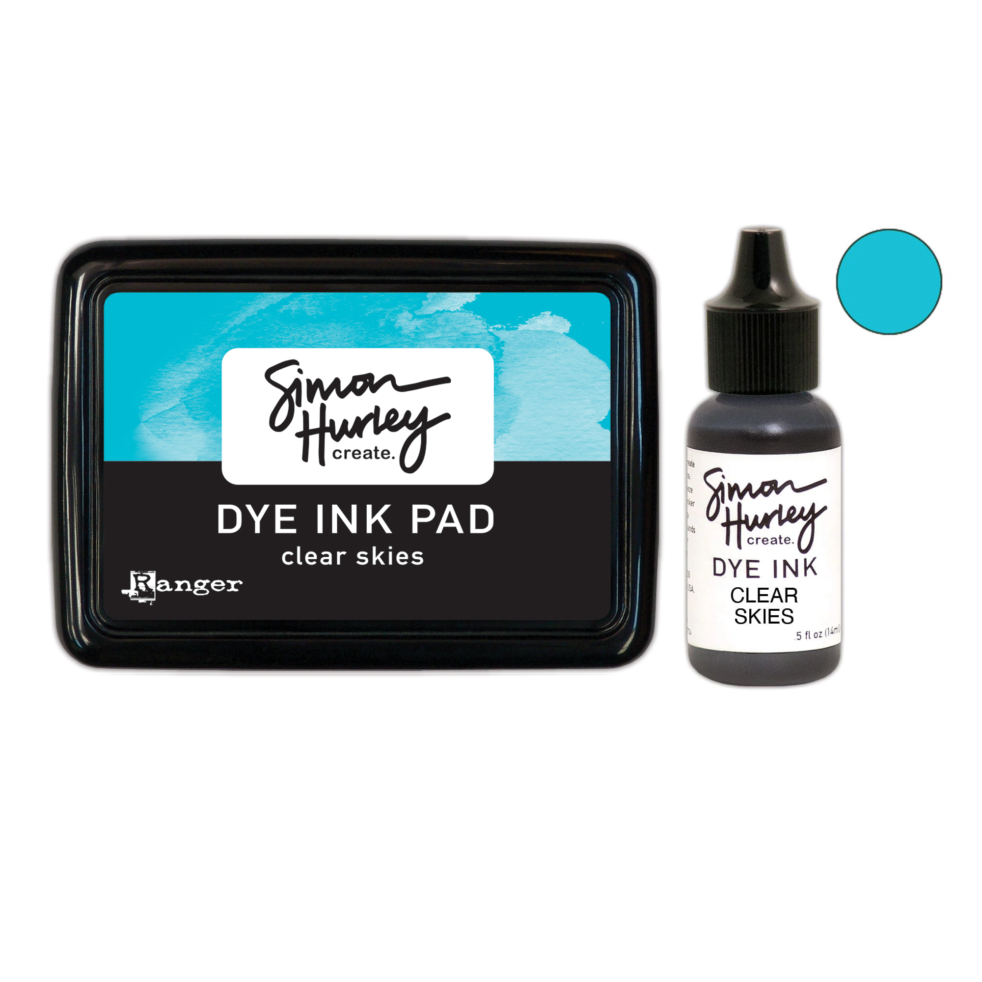 Ranger Simon Hurley Clear Skies Dye Ink Pad And Reinker Bundle