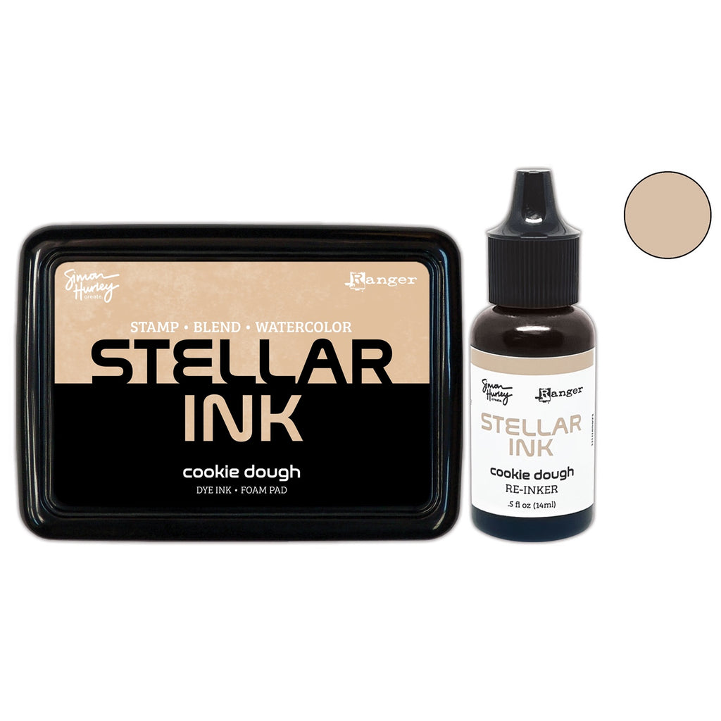 Ranger Simon Hurley Cookie Dough Stellar Ink Pad And Reinker Bundle