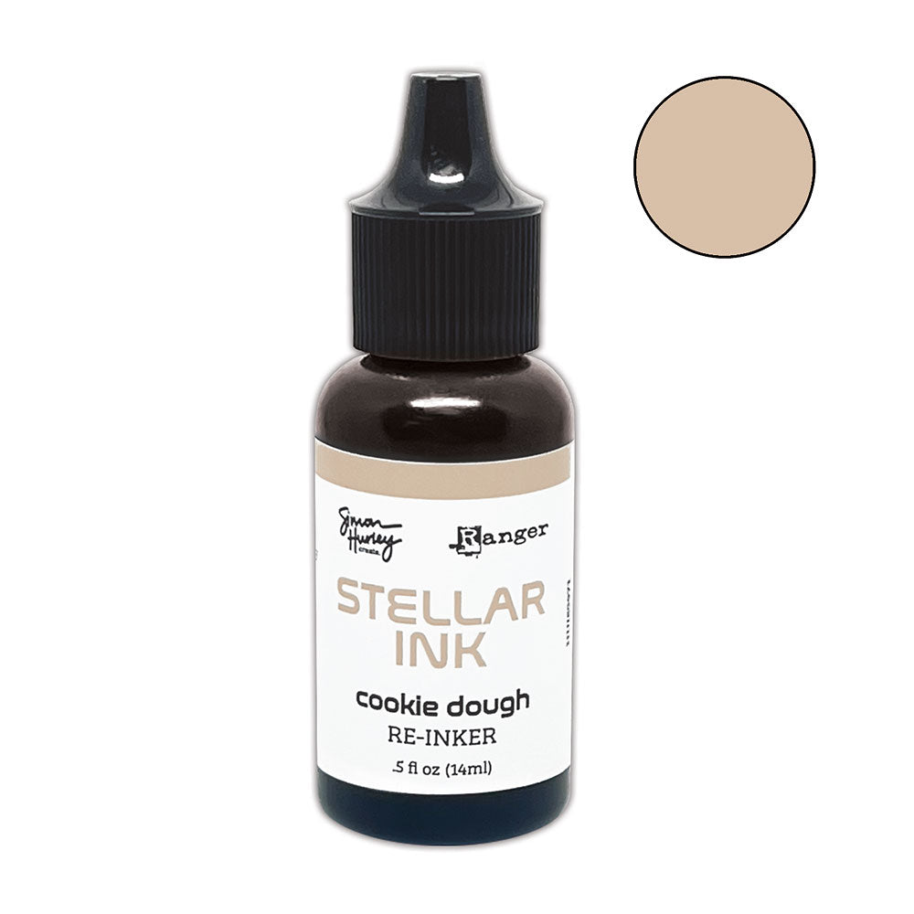 Ranger Simon Hurley Cookie Dough Stellar Ink Pad And Reinker Bundle Swatch HUI89971