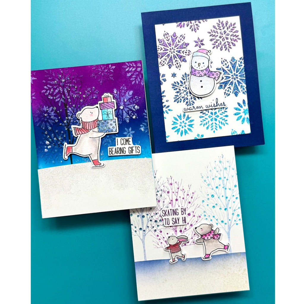 Ranger Simon Hurley Dazzling Snowflakes Stencil hus91653 Christmas Cards