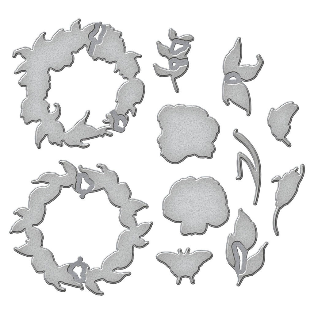 Ranger Simon Hurley Everyday Wreaths Clear Stamps And Dies Bundle Wafer Thin Out of Pack
