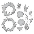 Ranger Simon Hurley Everyday Wreaths Clear Stamps And Dies Bundle Wafer Thin Out of Pack