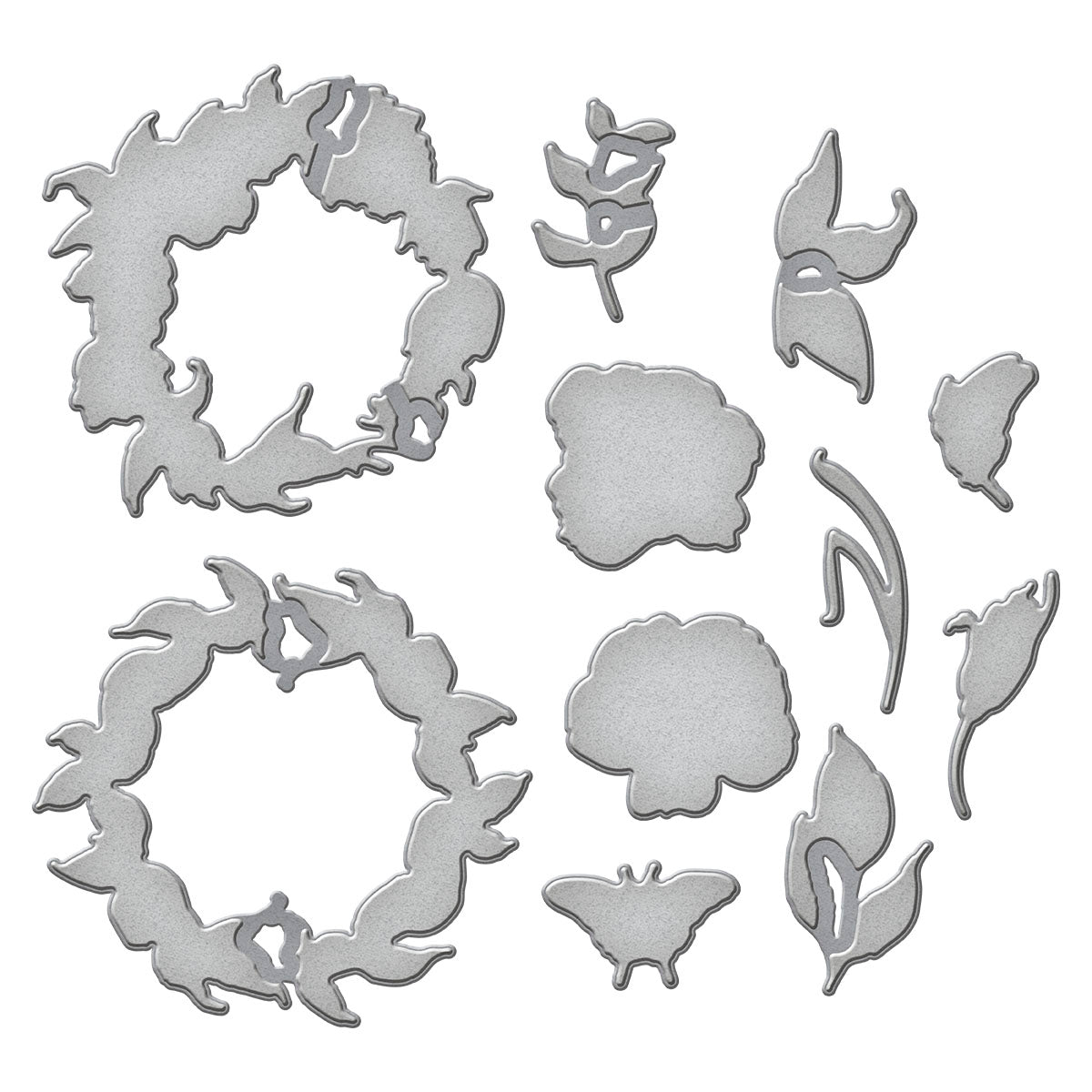 Ranger Simon Hurley Everyday Wreaths Clear Stamps And Dies Bundle Wafer Thin Out of Pack