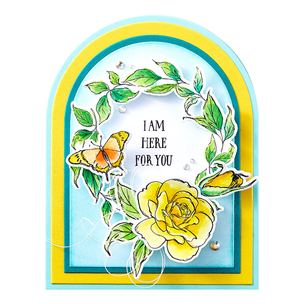 Ranger Simon Hurley Everyday Wreaths Clear Stamps hur87984 Card Sample