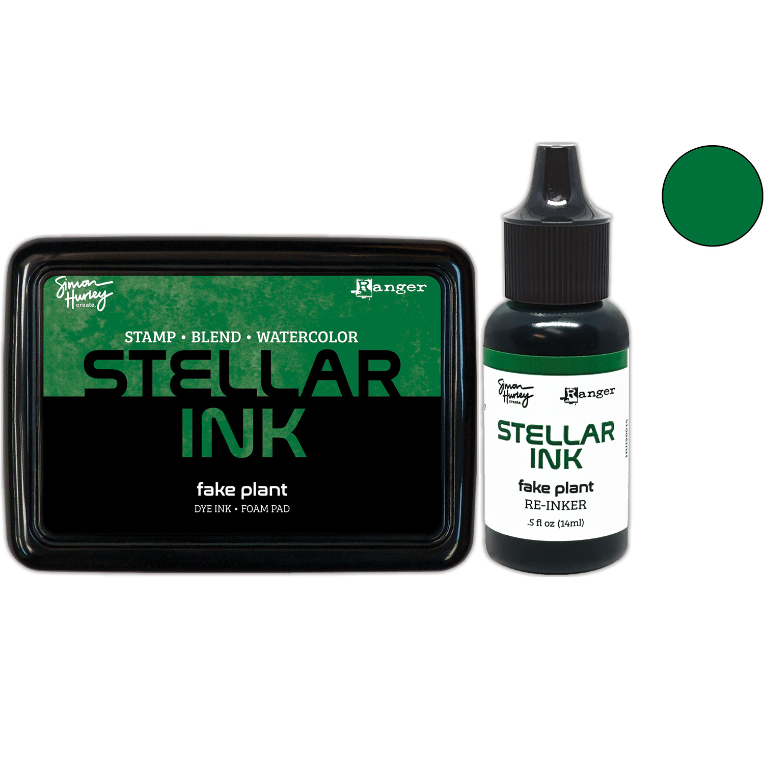Ranger Simon Hurley Fake Plant Stellar Ink Pad And Reinker Bundle