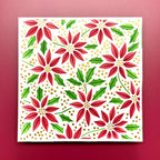 Ranger Simon Hurley Festive Poinsettias 6 x 6 Stencils hus91998 Background