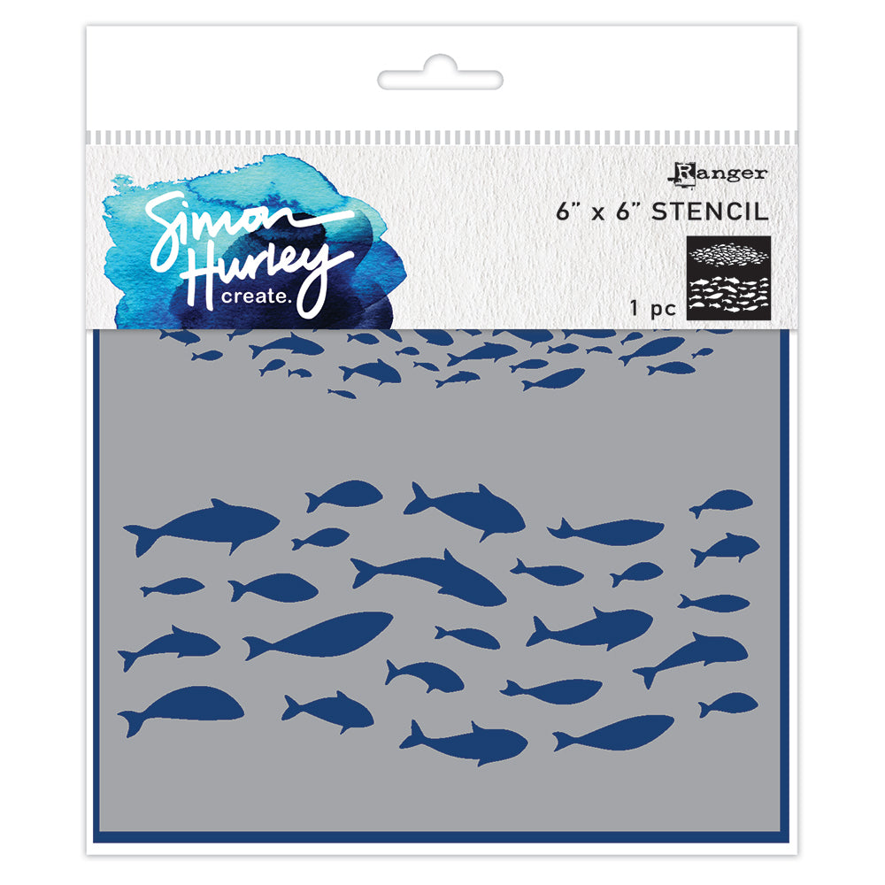 Ranger Simon Hurley Fish Frenzy 6 x 6 Stencil hus91721