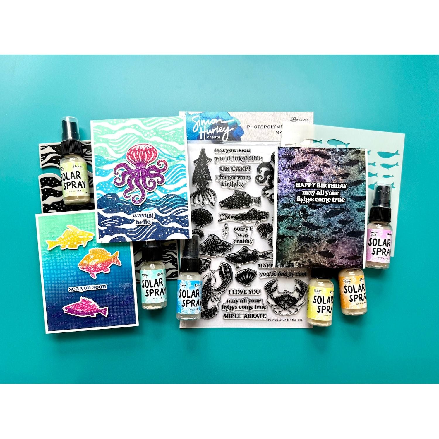 Ranger Simon Hurley Fish Frenzy 6 x 6 Stencil hus91721 Release