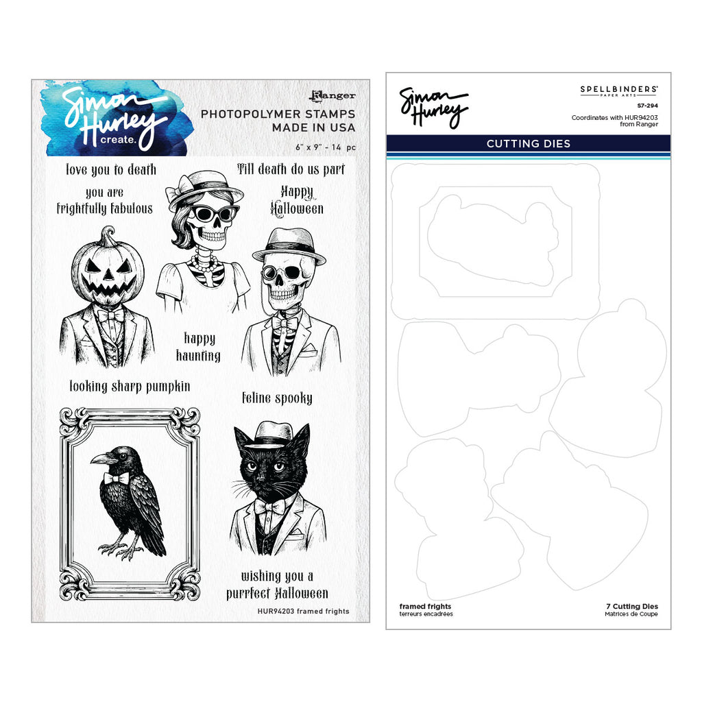 Ranger Simon Hurley Framed Frights Clear Stamps And Dies Bundle