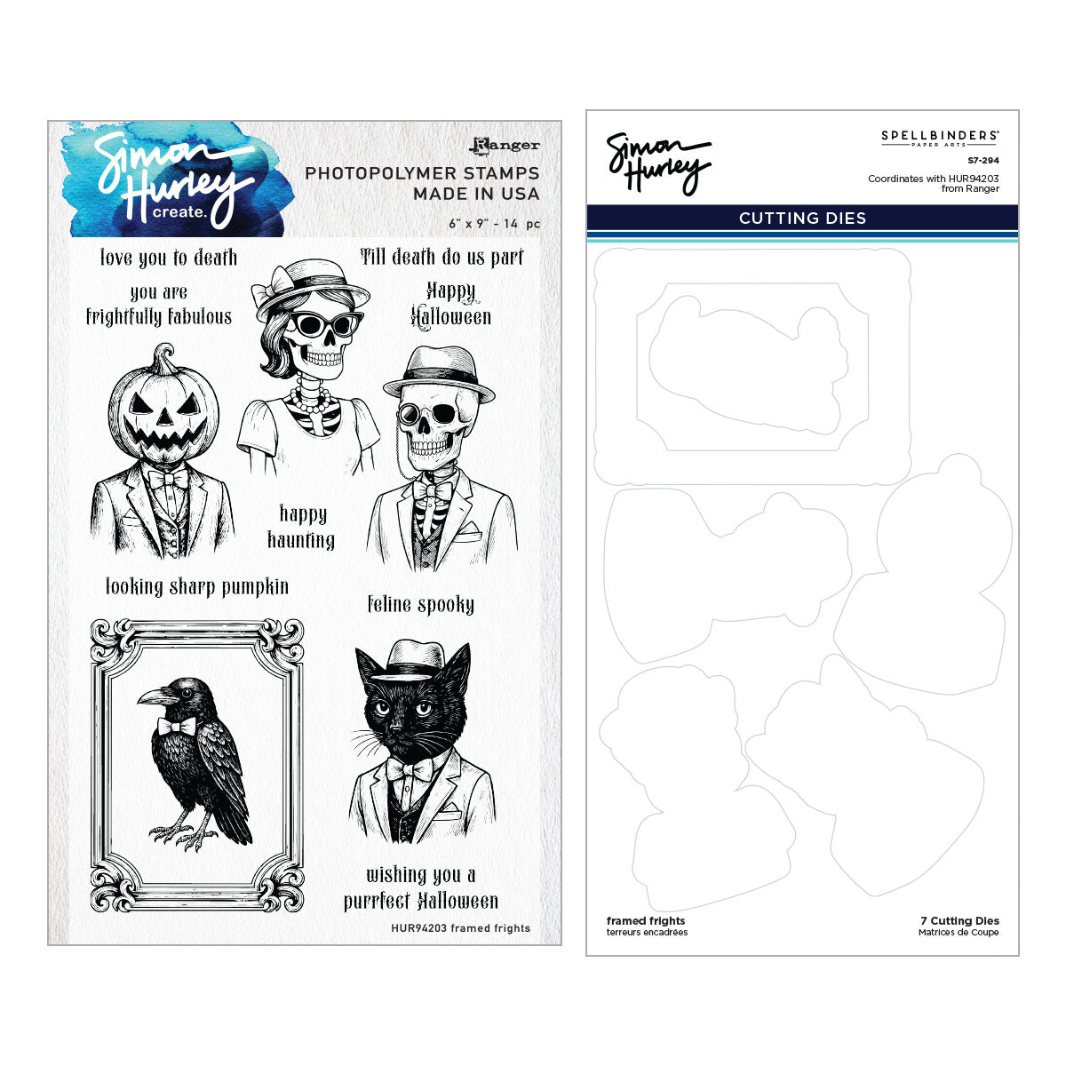 Ranger Simon Hurley Framed Frights Clear Stamps And Dies Bundle