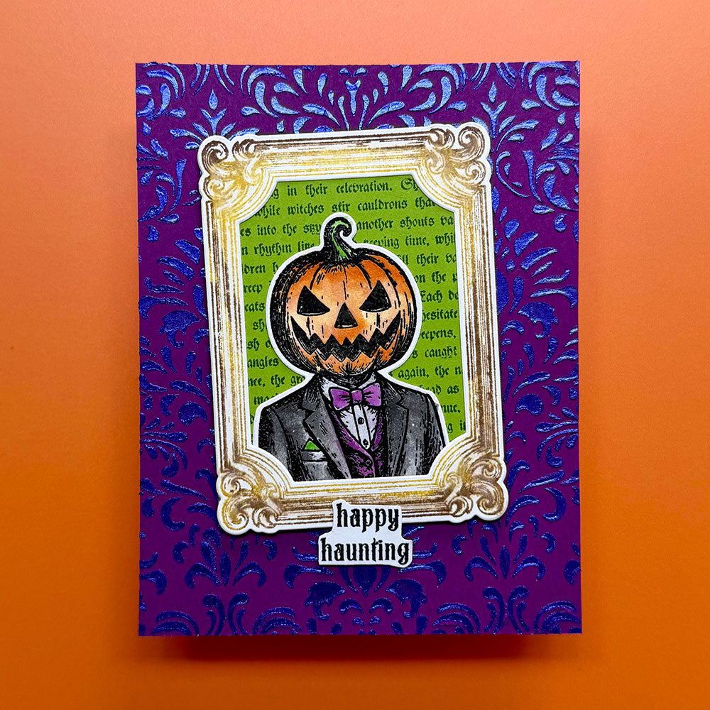 Ranger Simon Hurley Framed Frights Clear Stamps And Dies Bundle Happy Haunting Card