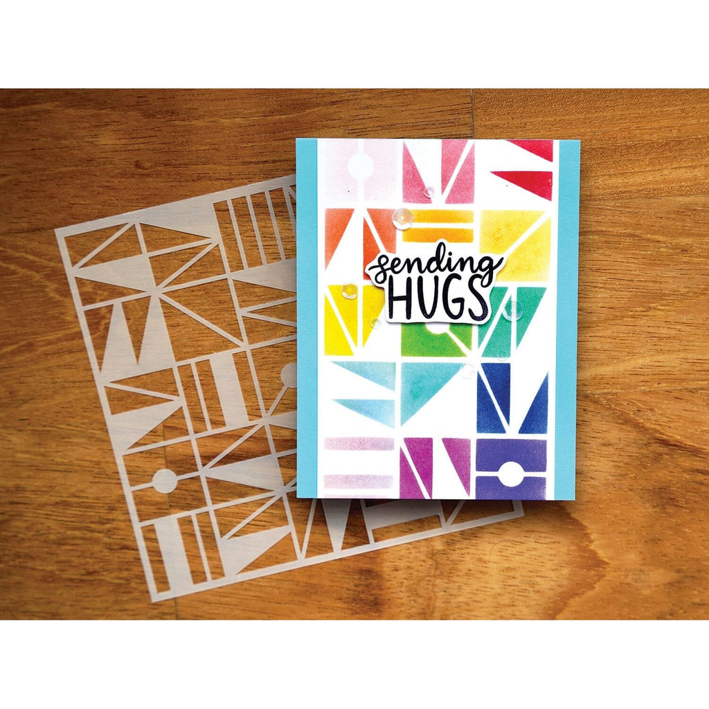 Ranger Simon Hurley Geometry 6 x 6 Stencil hus77930 Sending Hugs Card