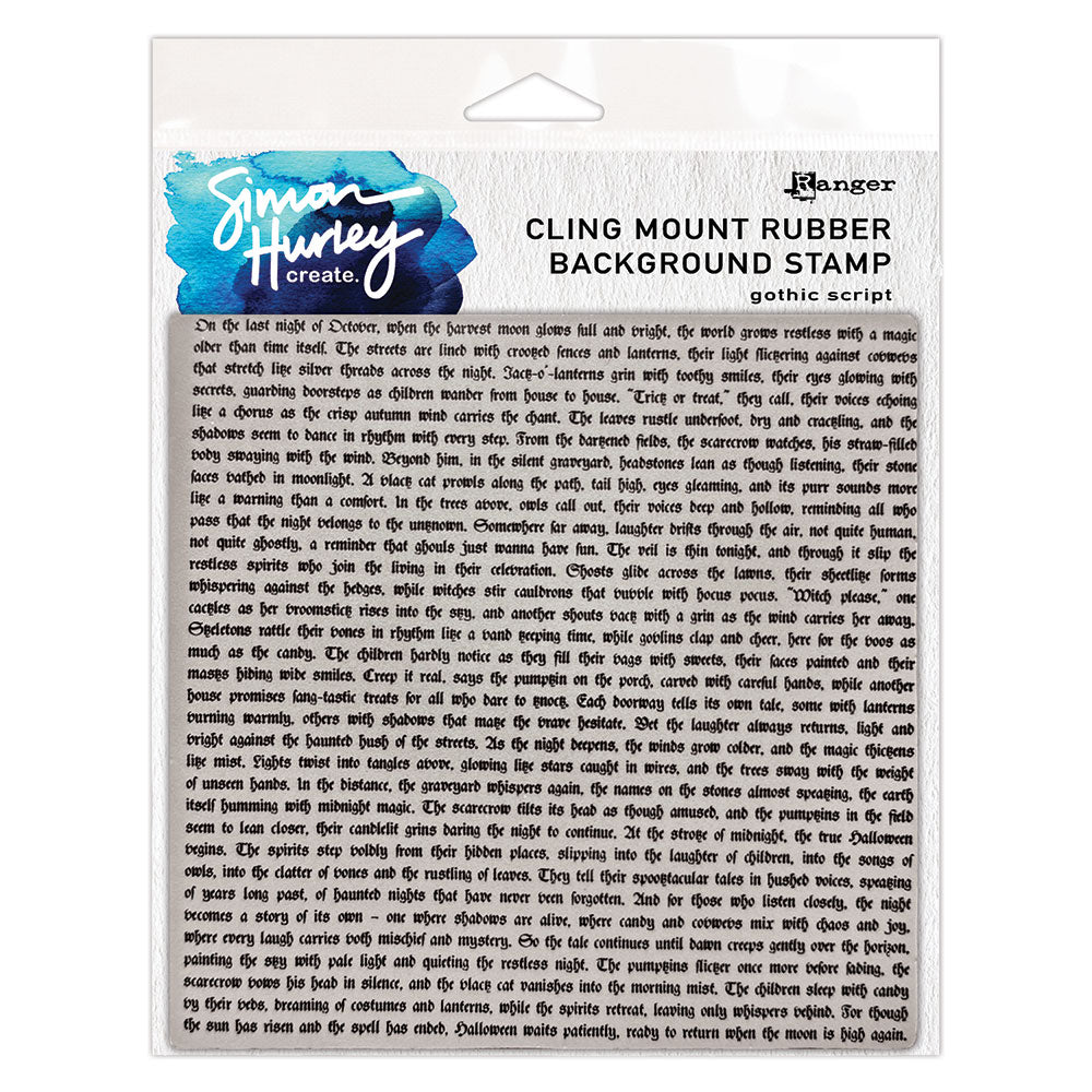 Ranger Simon Hurley Gothic Script Background Cling Stamp hur94371