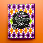 Ranger Simon Hurley Hocus Pocus Clear Stamps And Dies Bundle You're Wicked Cool Witch Card