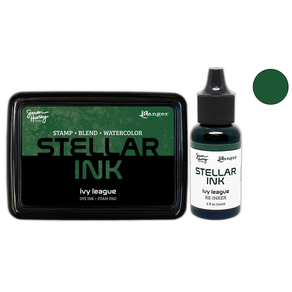 Ranger Simon Hurley Ivy League Stellar Ink Pad And Reinker Bundle