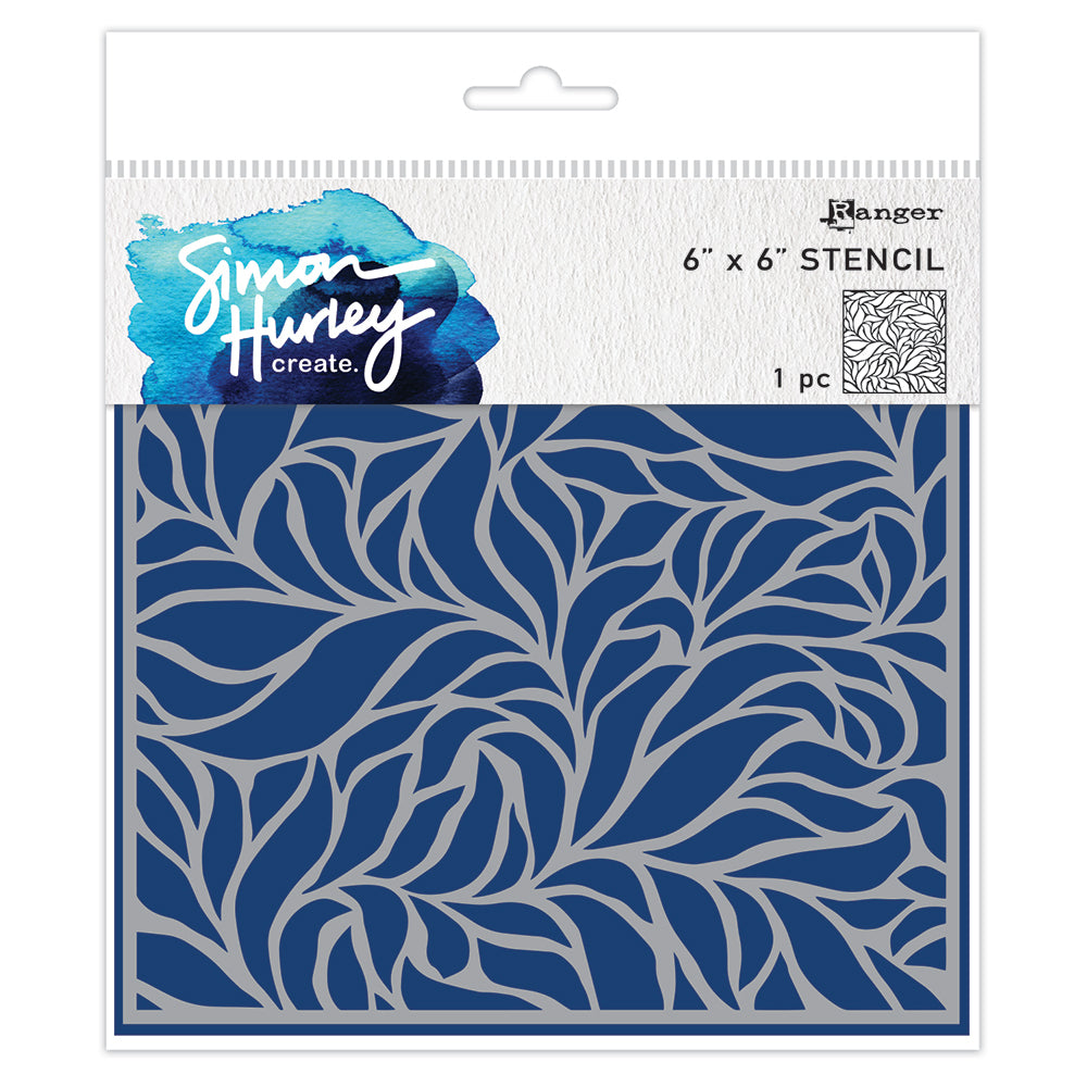 Ranger Simon Hurley Lush Leaves 6 x 6 Stencil hus91738