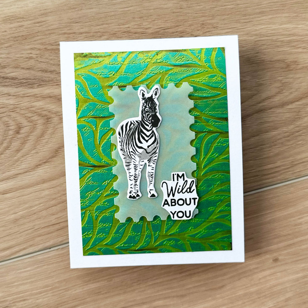 Ranger Simon Hurley Lush Leaves 6 x 6 Stencil hus91738 Zebra Card